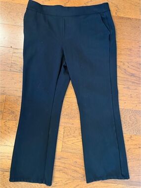 Denim & Co Classic Black Pull-On Ponte Pants with straight leg. Size large
